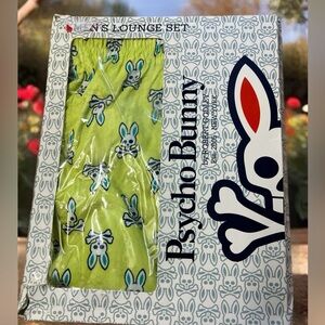 Psycho Bunny V-Neck T-Shirt & Woven Jam Short Lounge Set Turquoise Green Mens S